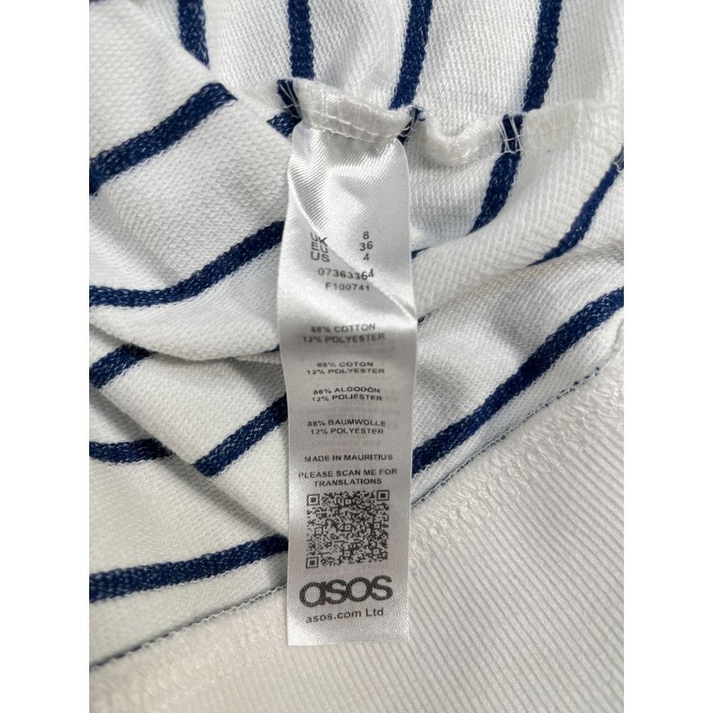 Asos Ladies Navy Stripe Jersey Knit Long Sleeve Top Size Small - Picture 5 of 15